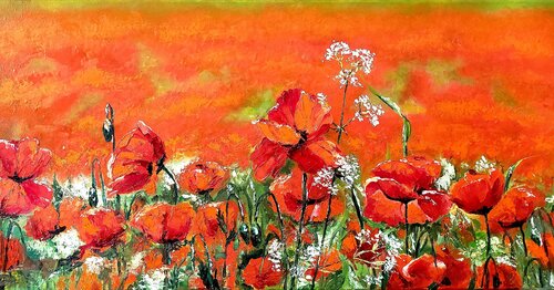 LES COQUELICOTS by Mehri GULIYEVA MOGHADAM, Painting for Sale on Singulart