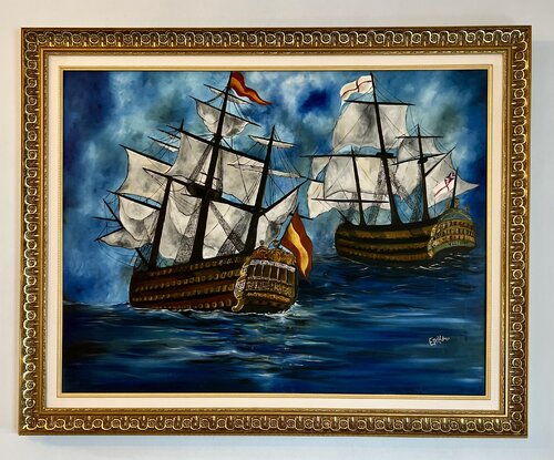 La Batalla de Trafalgar de Erika Escribano Martinez, Pintura a la venta en Singulart