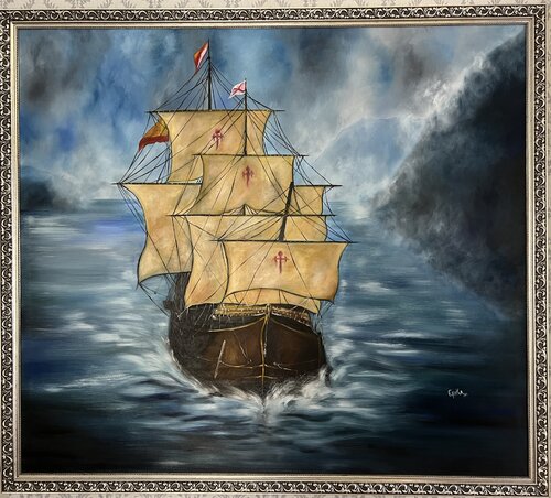 Descubriendo el estrecho de Magallanes de Erika Escribano Martinez, Pintura a la venta en Singulart
