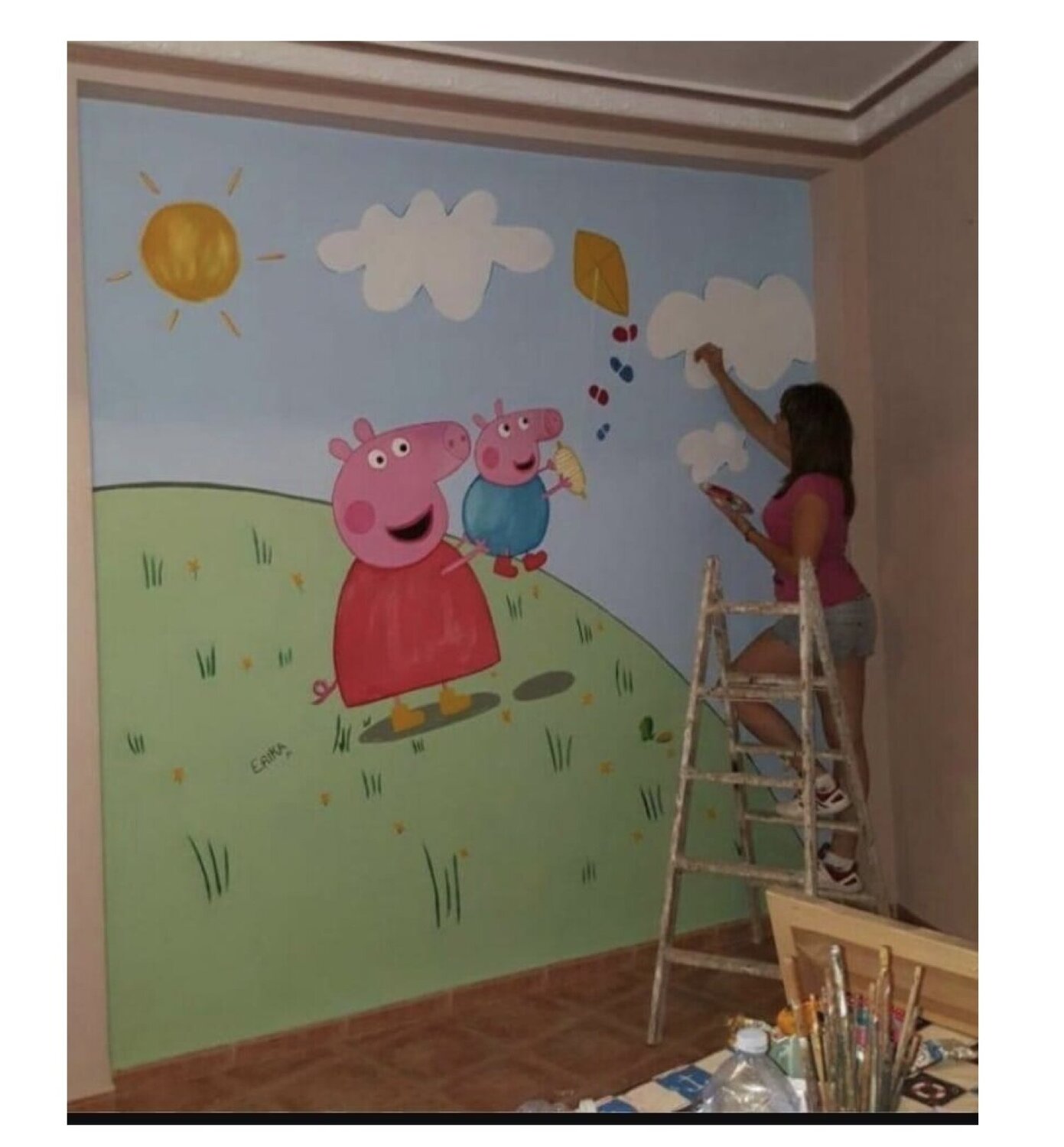Mural infantil Peppa Pig Erika Escribano Martinez