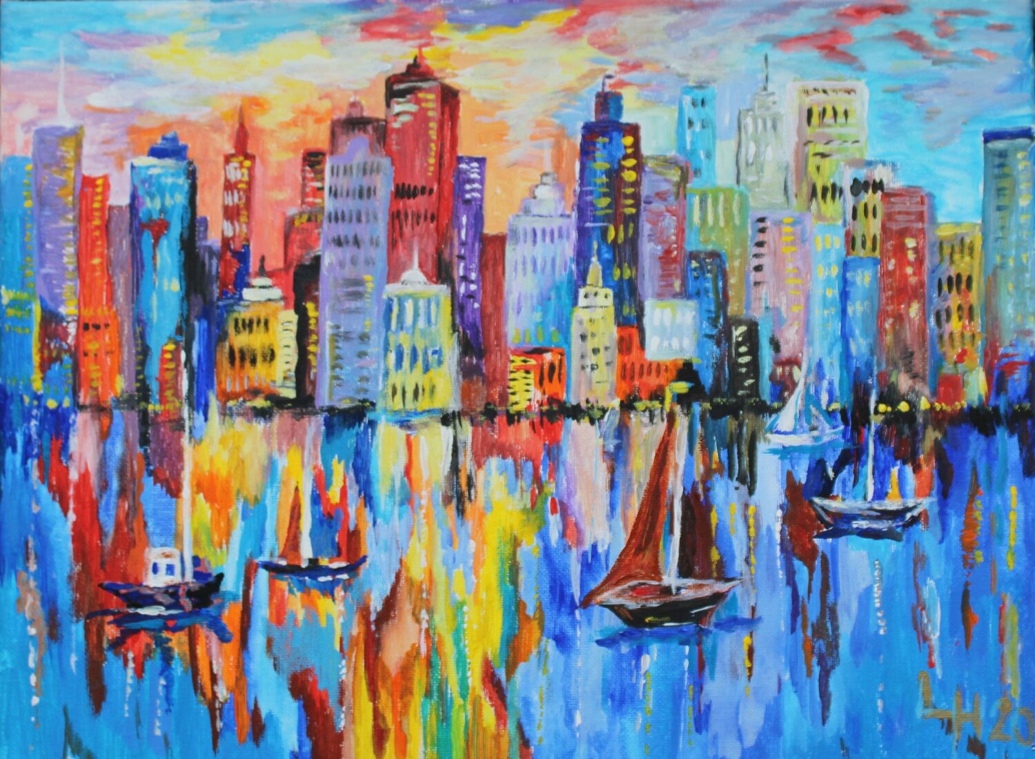 Color of City Helga Legath Originalgemälde zu verkaufen