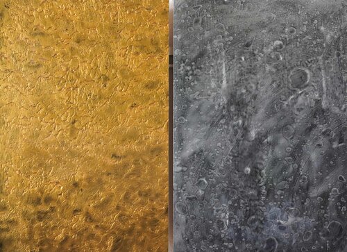 2870/137/110/040 (Sonne/Mond); 2-teilig, je 26,7 x 18 cm, Multiplex-Schichtholzplatten Volker W. Hamann