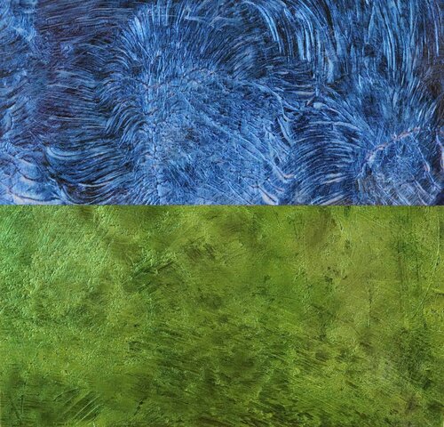 Tafelbild 2707; 14,5 x 14,5 x 1,2 cm, Multiplex-Schichtholzplatte van Volker W. Hamann, Schilderij te koop op Singulart