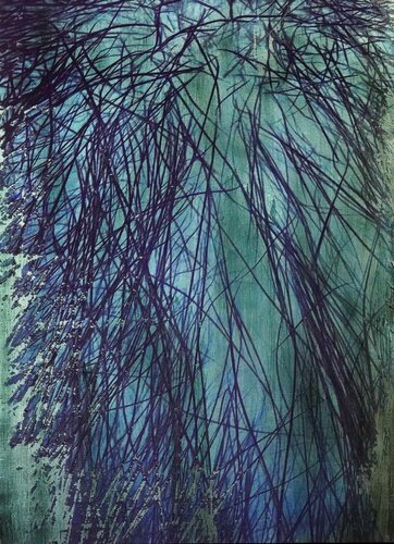 Tafelbild 3494; 25 x 18 x 1,2 cm, Multiplex-Schichtholzplatte van Volker W. Hamann, Schilderij te koop op Singulart