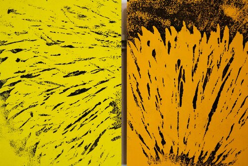 Tafelbild 3881; 2-teilig, je 25 x 18 cm, Multiplex-Schichtholzplatten di Volker W. Hamann, Pittura in vendita su Singulart