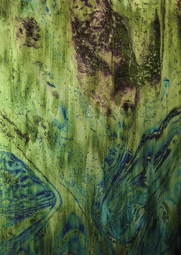 Tafelbild 3996; 25 x 18 x 1,2 cm, Schichtholzplatte di Volker W. Hamann, Pittura in vendita su Singulart