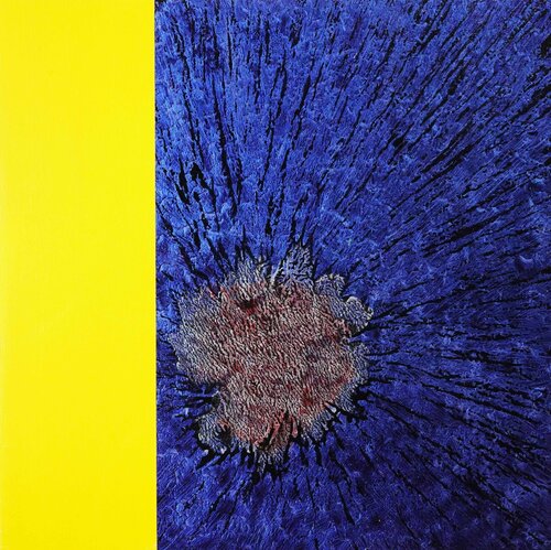 Tafelbild 4021; 27,5 x 27,5 x 1,2 cm, Schichtholzplatte van Volker W. Hamann, Schilderij te koop op Singulart