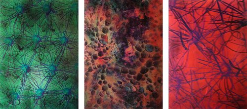 TAFELBILDER 4235 + 4242 + 4247 (3 Exemplare je 25 x 18 X 1 cm) de Volker W. Hamann, Otros medios a la venta en Singulart