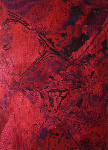 Honograph Tafelbild 4606; 25 x 18 x 0,8 cm, Schichtholzplatte, Pigmente, Acryl van Volker W. Hamann, Schilderij te koop op Singulart