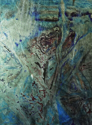 Honograph Tafelbild 5725/021/655/S; 25 x 18 x 0,6 cm, Schichtholzplatte, Pigmente, Acryl by Volker W. Hamann, Painting for Sale on Singulart