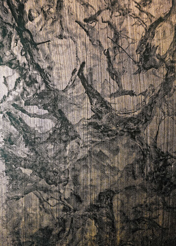 Honograph Tafelbild APHRODITE´S MIST 5911/654/S; 25 x 18 x 0,8 cm, Schichtholzplatte, Pigmente, Acryl van Volker W. Hamann, Schilderij te koop op Singulart