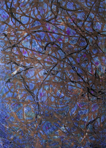 Honograph Tafelbild 6130/812/506/S; 25 x 18 x 0,8 cm, Schichtholzplatte, Pigmente, Acryl di Volker W. Hamann, Pittura in vendita su Singulart