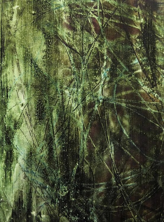 HONOGRAPH-TAFELBILD 3676; Mischtechnik auf Schichtholzplatte Volker W. Hamann