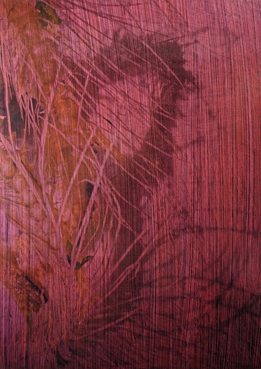 Honograph Tafelbild 6134/642/S; 25 x 18 x 0,8 cm, Schichtholzplatte, Pigmente, Acryl Volker W. Hamann