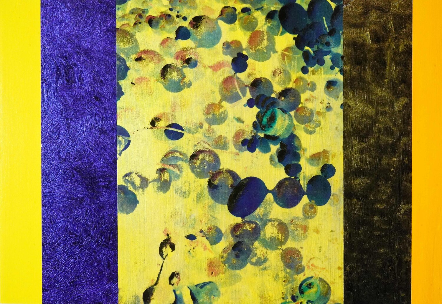 Tafelbild 4515; 18 x 36 x 1,2 cm, Schichtholzplatte Volker W. Hamann Originalgemälde zu verkaufen