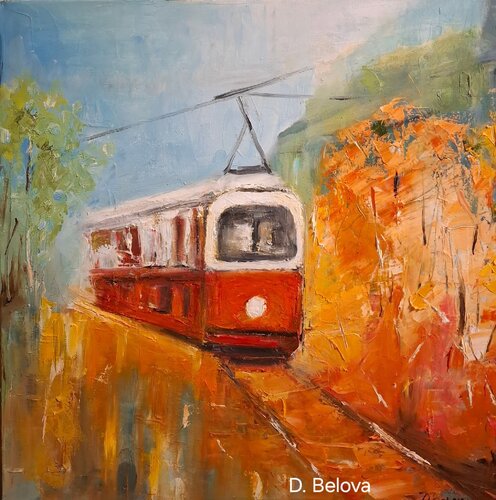 Vienna tram van Diyana Belova, Schilderij te koop op Singulart