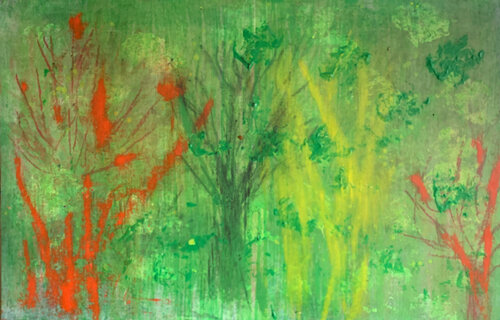BROCELIANDE 2 di marie anne Baron, Pittura in vendita su Singulart
