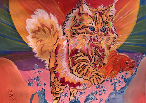 I like my Goldfish van Eric & Mitja Zilverberg, Schilderij te koop op Singulart