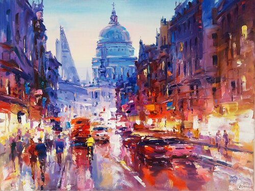Evening  lights(LONDON) di ANDREJ OSTAPCHUK, Pittura in vendita su Singulart