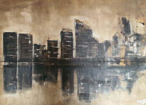 Last light in Manhattan by Monica Catto, 絵画 for Sale on Singulart