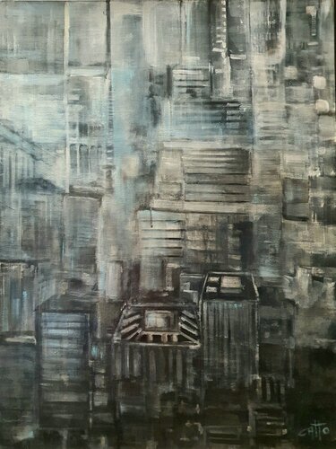 The fog in N.Y. by Monica Catto, 絵画 for Sale on Singulart