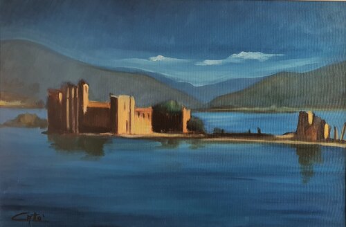 I castelli di Cannero by Monica Catto, 絵画 for Sale on Singulart