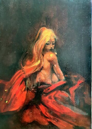 Incanto cremisi van Monica Catto, Schilderij te koop op Singulart