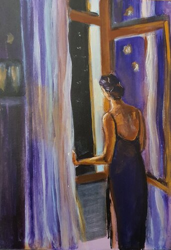 Dreams woman van Monica Catto, Schilderij te koop op Singulart