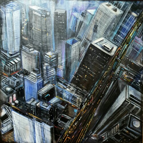 Cityscape di Monica Catto, Pittura in vendita su Singulart