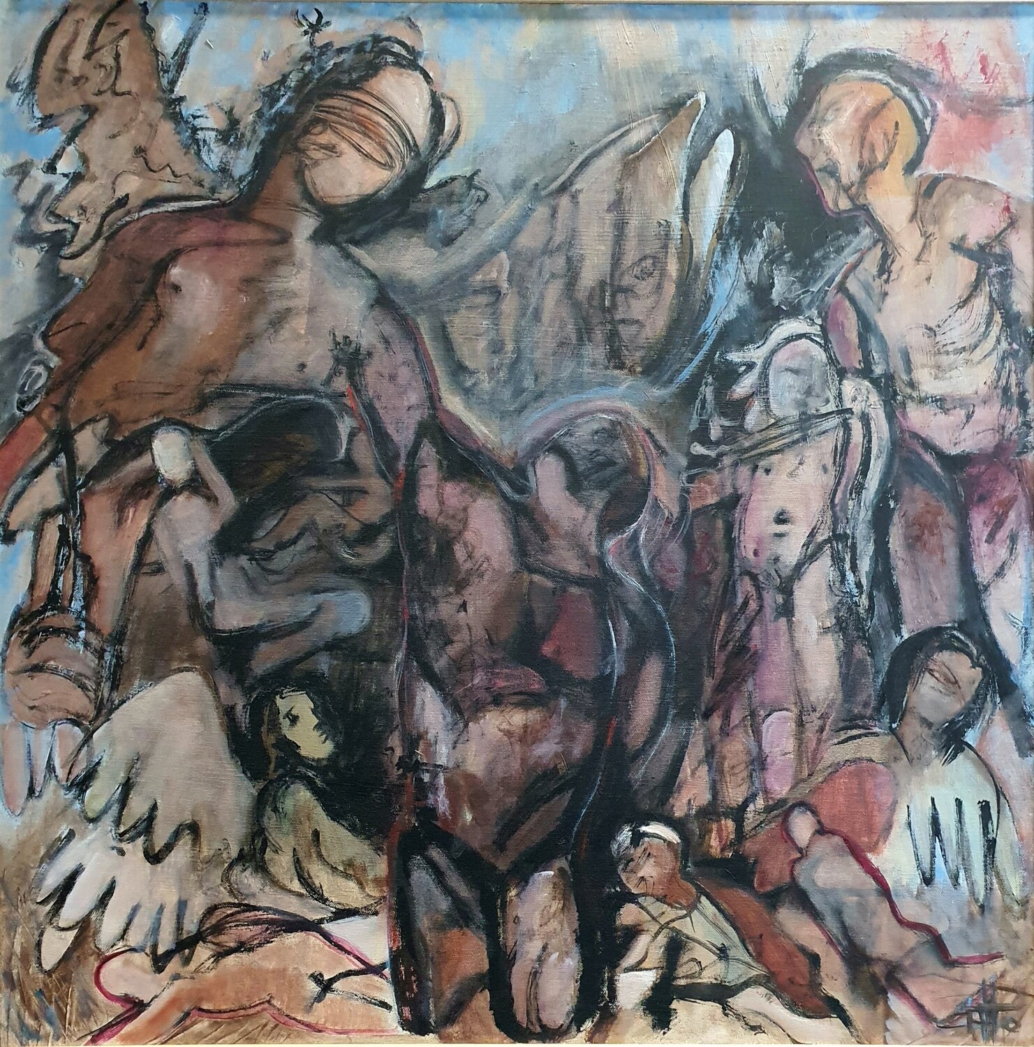 Angeli e demoni di Monica Catto (2020): Pittura a Acrilico, Olio su Tela -  Singulart, image size:1481x1500