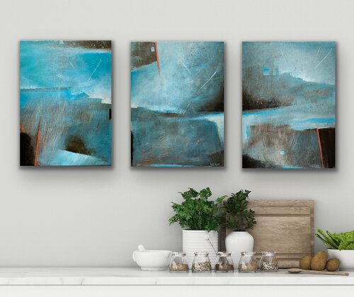 Shooting Stars (Triptych) de Lynn Welker, Pintura a la venta en Singulart