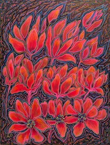 Spirit flowers von Olga 'ROArtUS' Rokhmanyuk, Malerei kaufen auf Singulart