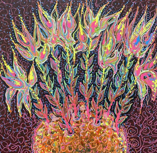 Orange vase von Olga 'ROArtUS' Rokhmanyuk, Malerei kaufen auf Singulart