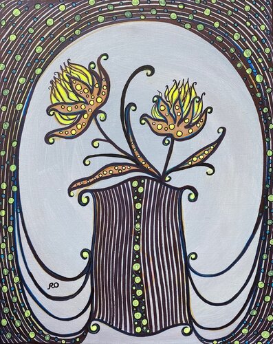 Vase of the Wonderland von Olga 'ROArtUS' Rokhmanyuk, Malerei kaufen auf Singulart