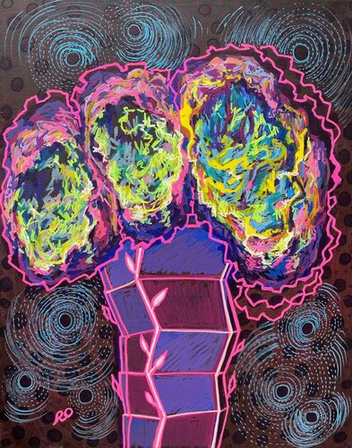 Galaxy vase von Olga 'ROArtUS' Rokhmanyuk, Malerei kaufen auf Singulart