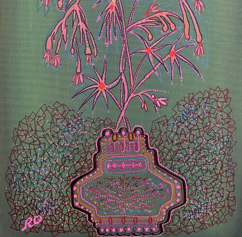 Pink Flower in a Chinese vase Olga 'ROArtUS' Rokhmanyuk