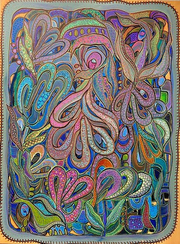 Octopus party di Olga 'ROArtUS' Rokhmanyuk, Pittura in vendita su Singulart