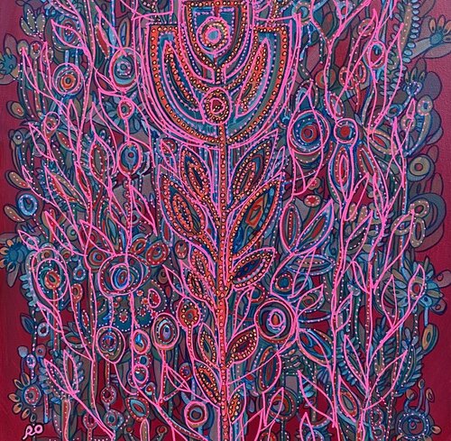 Pink Flower von Olga 'ROArtUS' Rokhmanyuk, Malerei kaufen auf Singulart