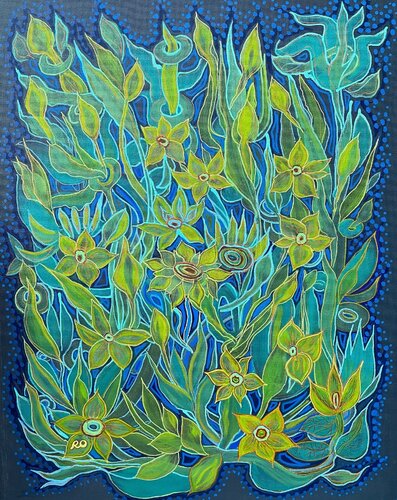 Yellow daffodils von Olga 'ROArtUS' Rokhmanyuk, Malerei kaufen auf Singulart