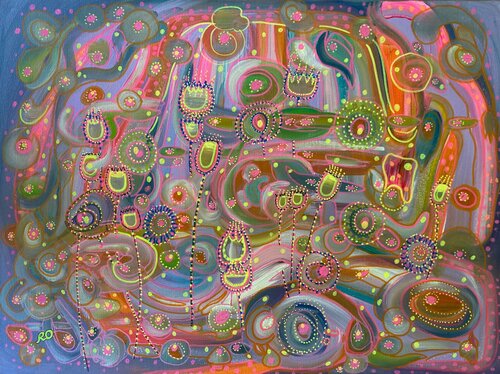 Metropolis flowers di Olga 'ROArtUS' Rokhmanyuk, Pittura in vendita su Singulart