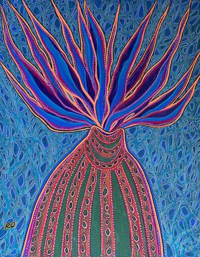 Vase with ornament van Olga 'ROArtUS' Rokhmanyuk, Schilderij te koop op Singulart