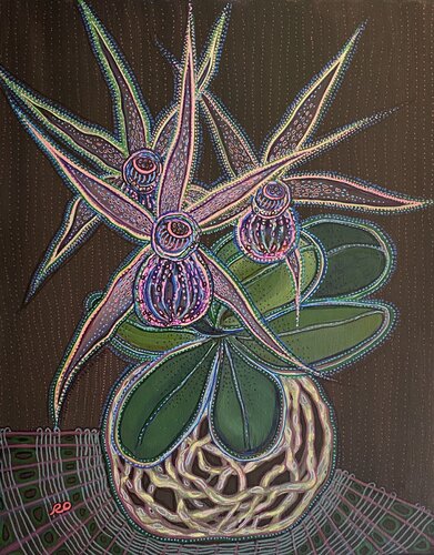 Orchid root vase von Olga 'ROArtUS' Rokhmanyuk, Malerei kaufen auf Singulart