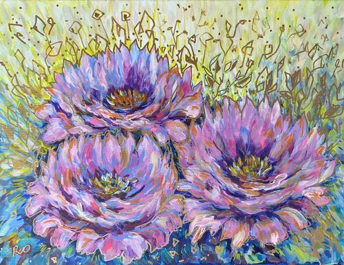 Lilac morning flowers von Olga 'ROArtUS' Rokhmanyuk, Malerei kaufen auf Singulart
