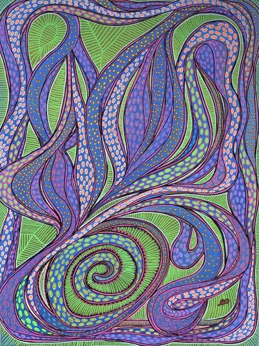 Octopus dance van Olga 'ROArtUS' Rokhmanyuk, Schilderij te koop op Singulart