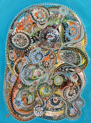 Mechanical daisies van Olga 'ROArtUS' Rokhmanyuk, Schilderij te koop op Singulart