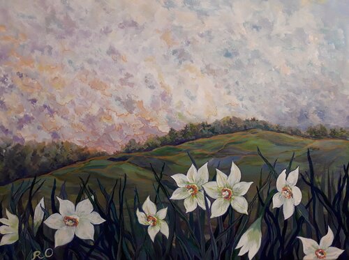 Daffodils by Olga 'ROArtUS' Rokhmanyuk, Painting for Sale on Singulart