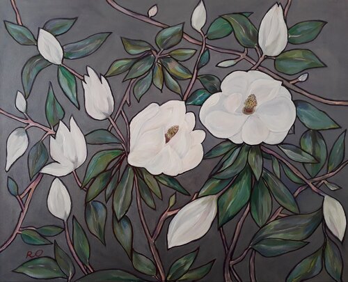Magnolias de Olga 'ROArtUS' Rokhmanyuk, Pintura a la venta en Singulart