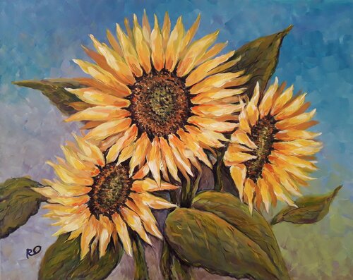 Sunflowers von Olga 'ROArtUS' Rokhmanyuk, Malerei kaufen auf Singulart