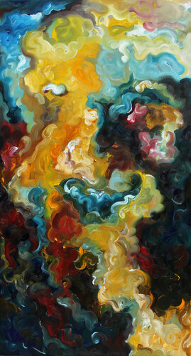 Am sechsten Tag - Komposition I van Isabella Scharf-Minichmair, Schilderij te koop op Singulart