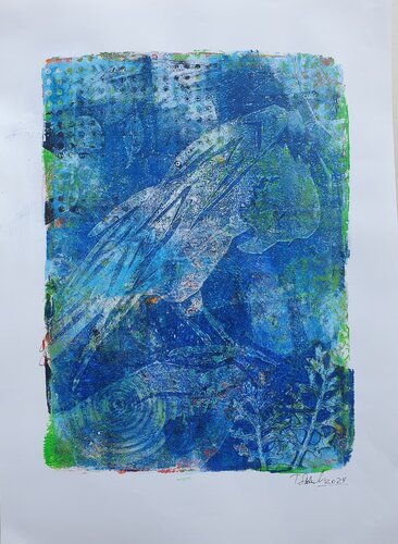 Blauer Rabe van Tamara Siebert, Werk op papier te koop op Singulart